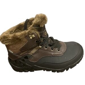 NEW Merrell Aurora Ice Waterproof Vibram Athletic Hiking Fur Trim Boots Womens 8
